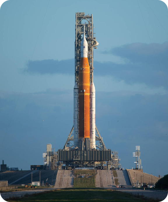 Artemis I Space Launch System (SLS) on Launch Pad 39B