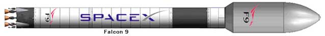 The SpaceX Falcon 9 launch vehicle.