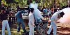 Militia Encampment - cannon firing.  Click to enlarge.
