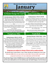 January 2101 public events at MINWR.