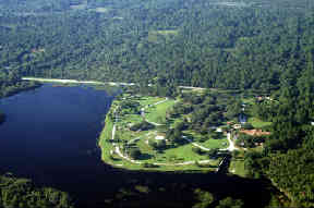 Aerial view of Fox Lake Park in Titusville