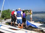 Tom Beal teaches sailing class