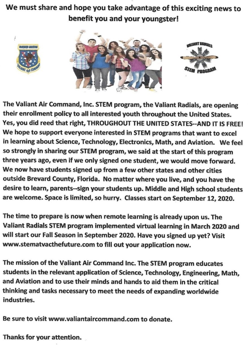 VAC's STEM programs open to all.'