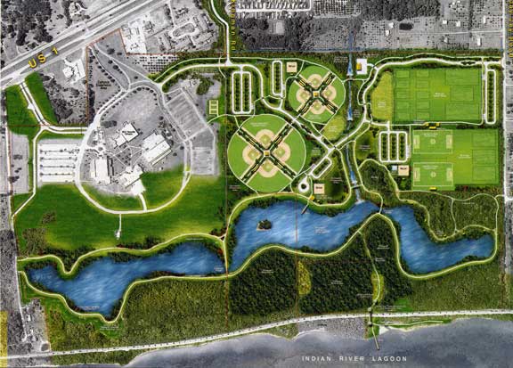 Map of Chain of Lakes Park, Titusville Florida
