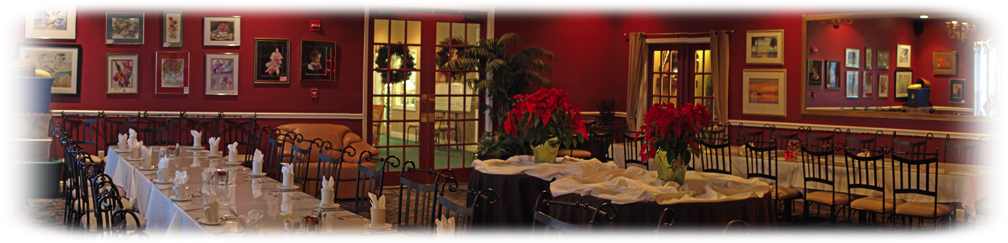 Panoramic view of Plantation House's Red Room