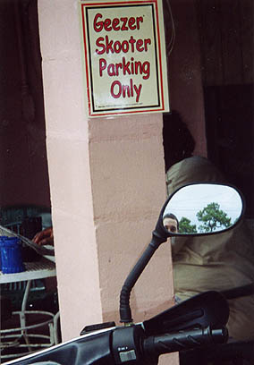 Geezer scooter parking only
