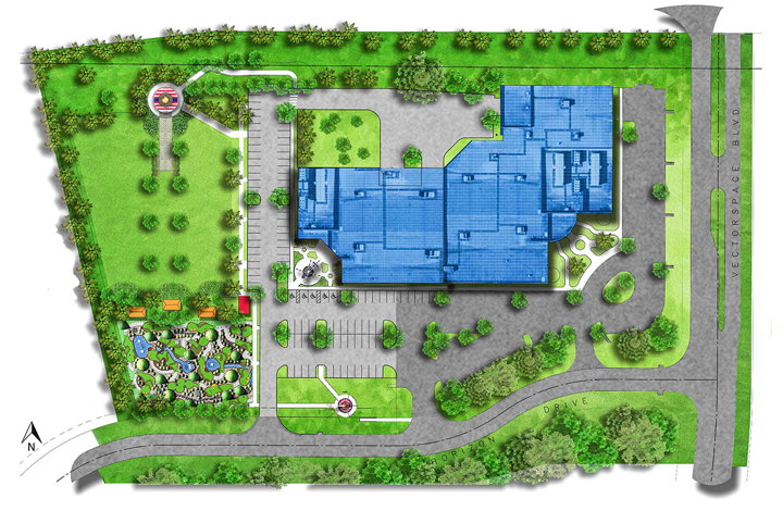 Site layout for the Eternal Flame at the American Hall of Fame & Museum
