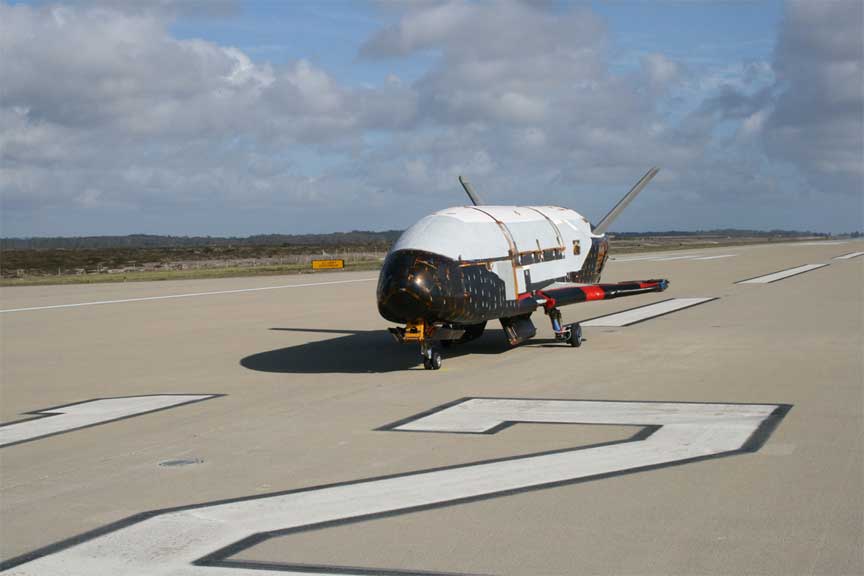 The X-37B Orbital Test Vehicle on runway