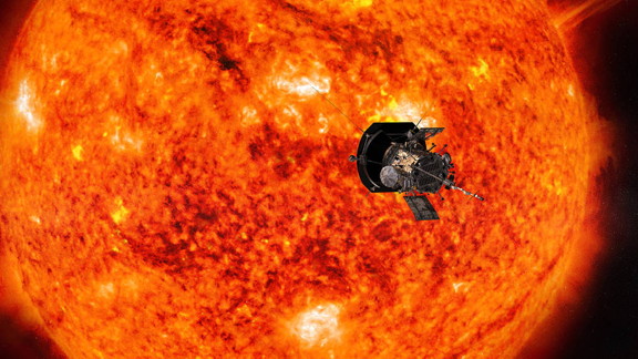 NASA's Parker Solar Probe spacecraft near the sun.