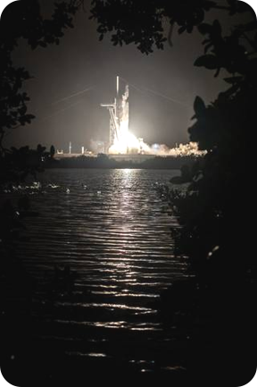 A SpaceX Falcon 9 rocket lifts off from Launch Complex 39A