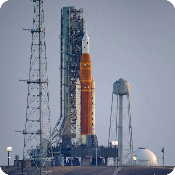 NASA’s Space Launch System rocket with the Orion spacecraft