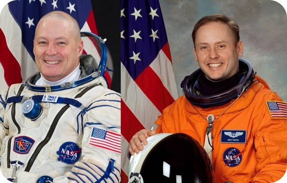 NASA astronauts Scott Tingle and Edward Michael (Mike) Fincke