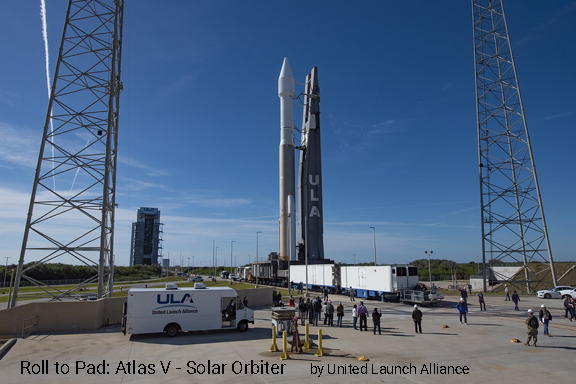 Atlas V with Solar Orbiter Roll to Pad