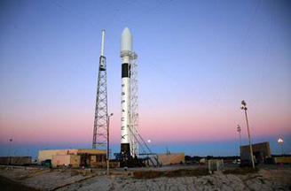 SpaceX's Falcon on the launch pad