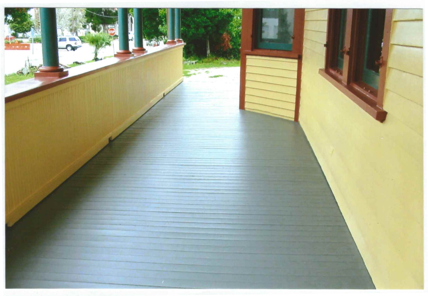 Downstairs porch after refinishing & painting.