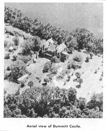 Aerial view of Dummitt Castle