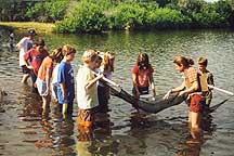 Students seining at the refuge.