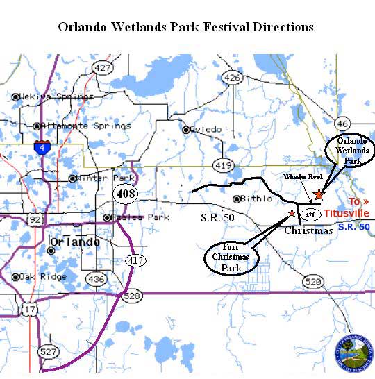 Orlando Wetlands Park Directions Map