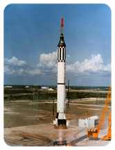 Redstone Rocket launching Alan Shepard, Jr.