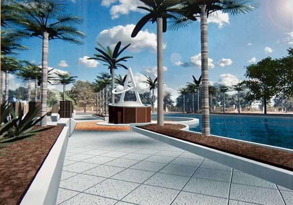 Projected view of Apollo monument. Projected view of Apollo monument.