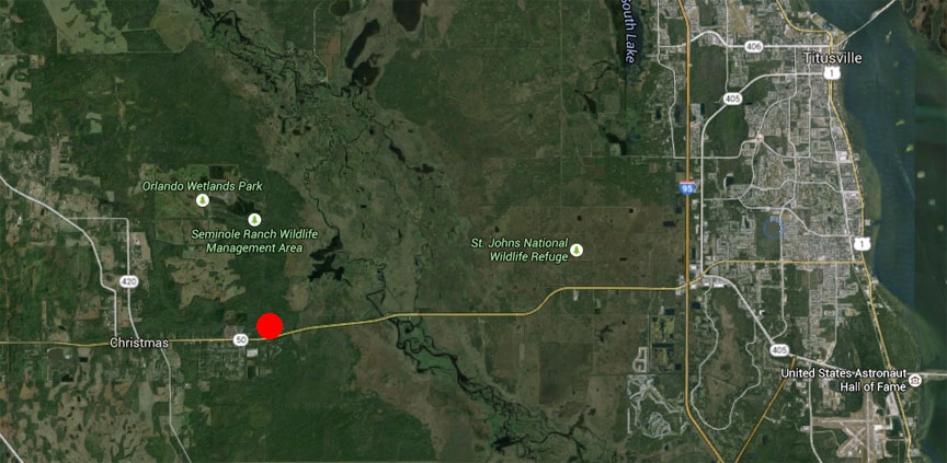 Map to Jungle Adventures near Titusville, Florida