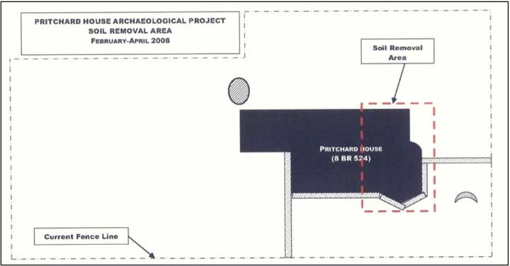 Prithard House soil removal area 2008