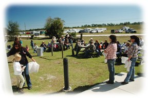Poker Ride waiting for door prizes