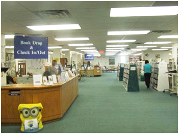 The Mims/Scottsmoor Library Checkout area