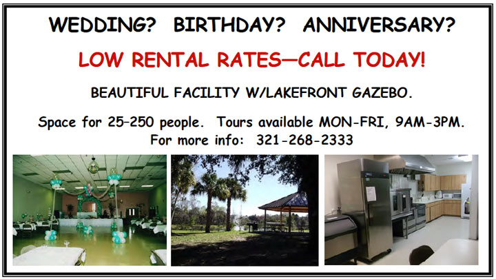 Plan your party at the Senior Center - room rentals