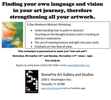 Abstract Art Classes for Adults Too, at StoneFire