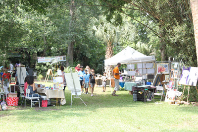 Art displays in the Garden